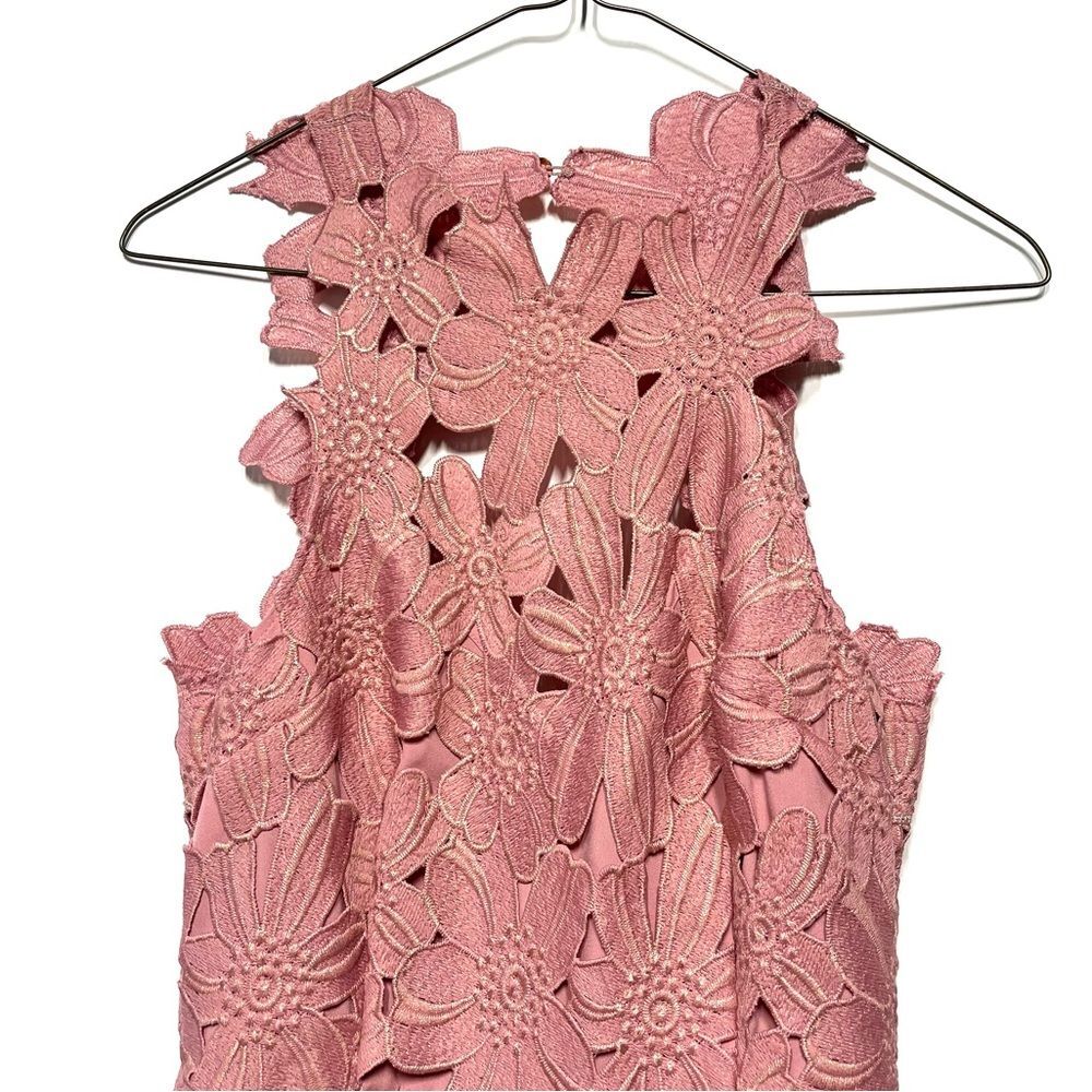 Saylor X Free People Jessa Lace Mini Shift Dress in Blush Mauve Pink S - Picture 7 of 14